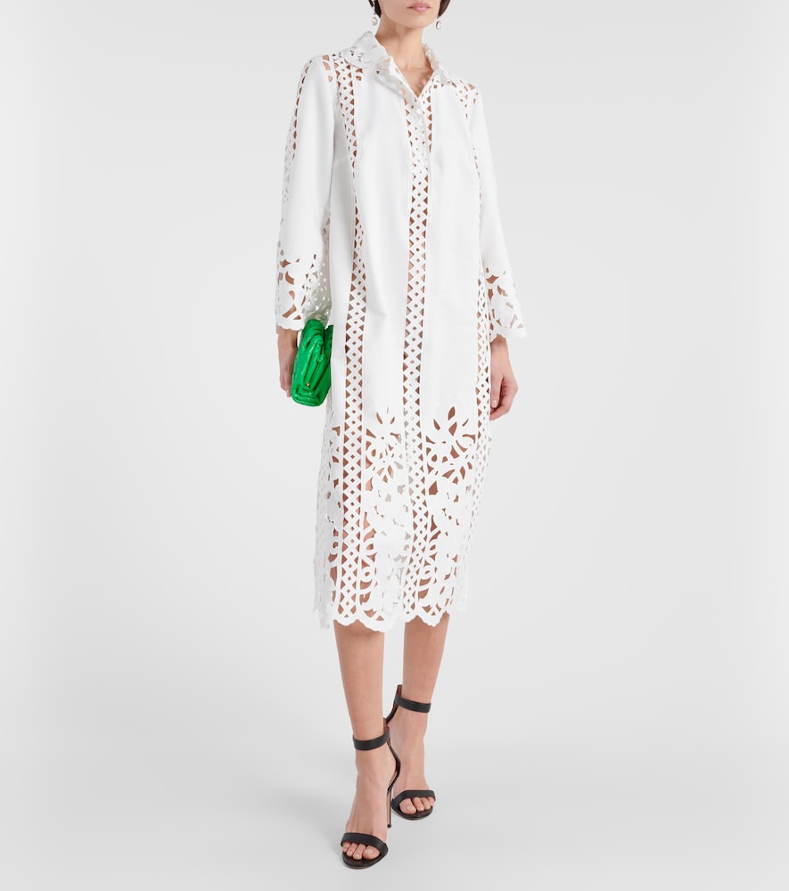 Oscar de la Renta Floral trellis guipure lace-trimmed tunic