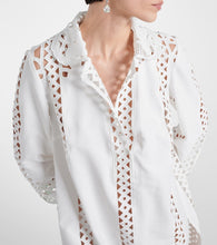 Oscar de la Renta Floral trellis guipure lace-trimmed tunic