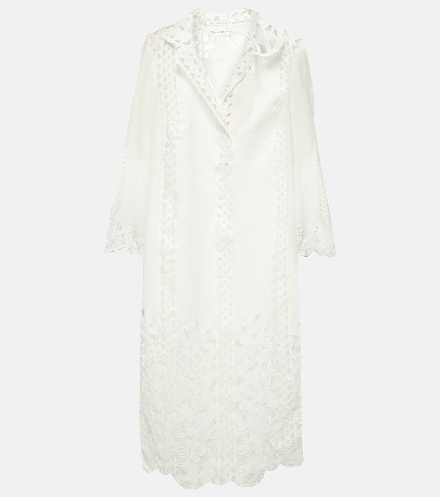 Oscar de la Renta Floral trellis guipure lace-trimmed tunic. Oscar de la Renta 花卉格子凸花蕾丝边长款上衣