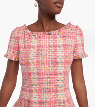 Oscar de la Renta Fringed checked tweed minidress