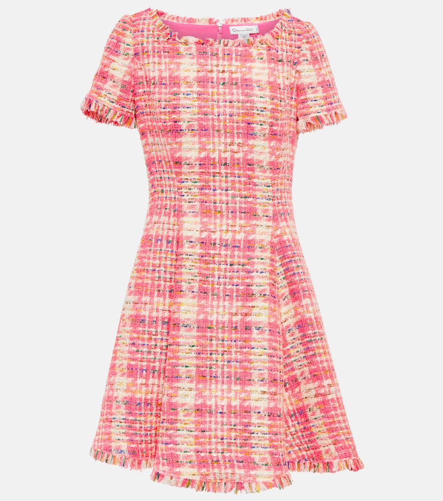 Oscar de la Renta Fringed checked tweed minidress. Oscar de la Renta 流苏格纹粗花呢迷你连衣裙