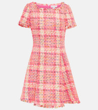 Oscar de la Renta Fringed checked tweed minidress. Oscar de la Renta 流苏格纹粗花呢迷你连衣裙