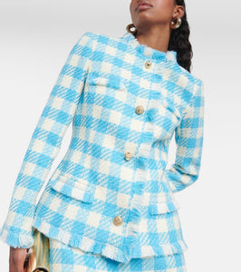 Oscar de la Renta Gingham wool jacket