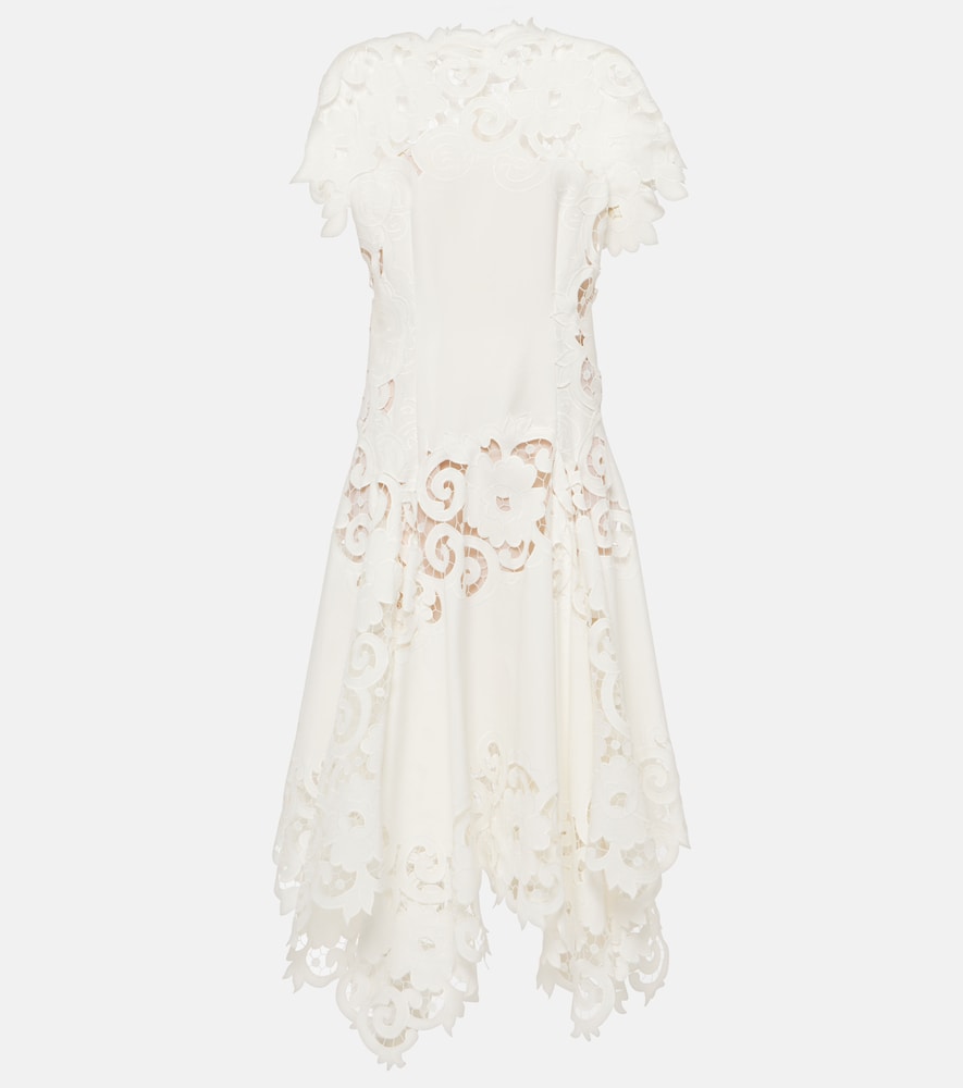 Oscar de la Renta Guipure lace midi dress. Oscar de la Renta 凸花蕾丝中长连衣裙