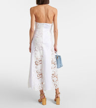 Oscar de la Renta Halterneck cotton lace midi dress