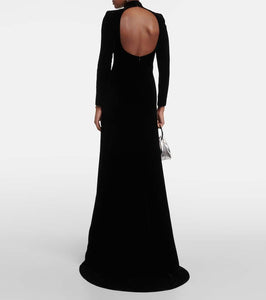 Oscar de la Renta High-neck velvet gown
