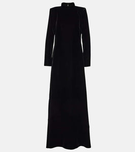 Oscar de la Renta High-neck velvet gown