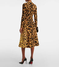 Oscar de la Renta Jaguar leopard-print jacquard midi dress