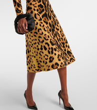 Oscar de la Renta Jaguar leopard-print jacquard midi dress