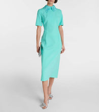 Oscar de la Renta Lace-trimmed wool-blend midi dress