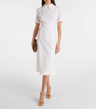Oscar de la Renta Lace-trimmed wool-blend midi dress