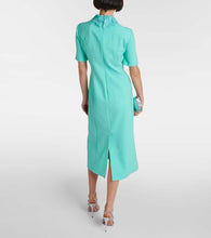 Oscar de la Renta Lace-trimmed wool-blend midi dress