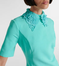 Oscar de la Renta Lace-trimmed wool-blend midi dress
