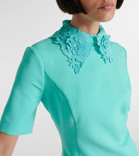 Oscar de la Renta Lace-trimmed wool-blend midi dress