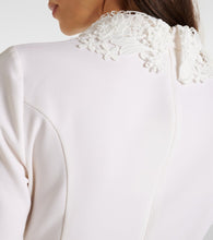Oscar de la Renta Lace-trimmed wool-blend midi dress