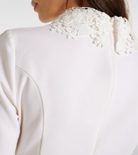 Oscar de la Renta Lace-trimmed wool-blend midi dress