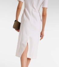 Oscar de la Renta Lace-trimmed wool-blend midi dress