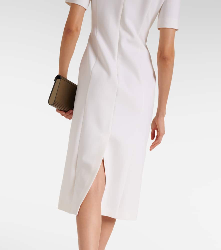Oscar de la Renta Lace-trimmed wool-blend midi dress