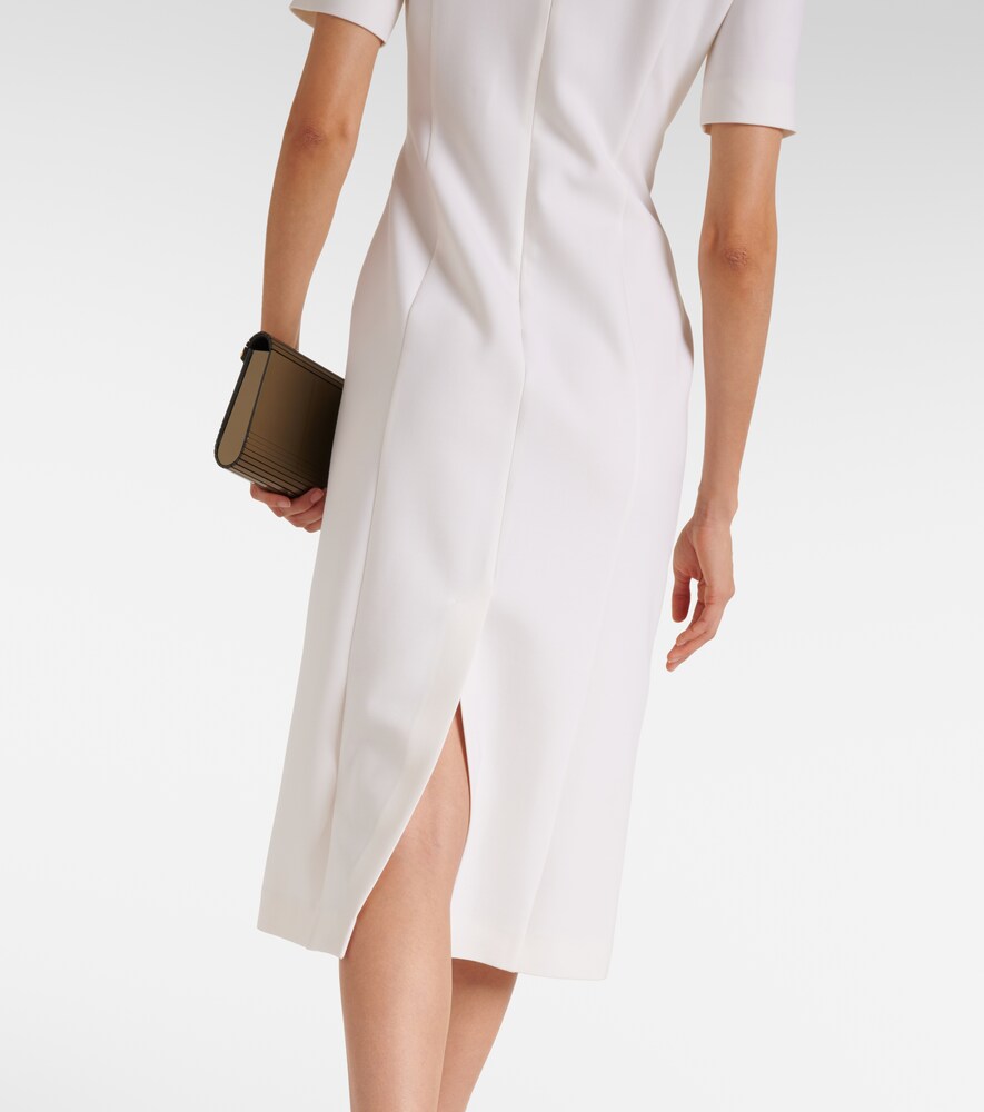Oscar de la Renta Lace-trimmed wool-blend midi dress