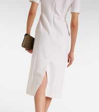 Oscar de la Renta Lace-trimmed wool-blend midi dress
