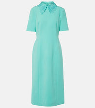 Oscar de la Renta Lace-trimmed wool-blend midi dress. Oscar de la Renta 蕾丝边羊毛混纺中长连衣裙