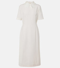 Oscar de la Renta Lace-trimmed wool-blend midi dress. Oscar de la Renta 蕾丝边羊毛混纺中长连衣裙