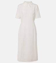 Oscar de la Renta Lace-trimmed wool-blend midi dress