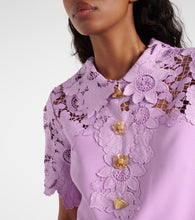 Oscar de la Renta Lace-trimmed wool-blend minidress