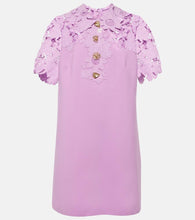 Oscar de la Renta Lace-trimmed wool-blend minidress