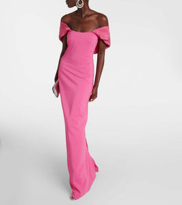 Oscar de la Renta Off-shoulder cady gown