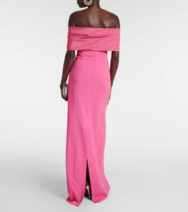 Oscar de la Renta Off-shoulder cady gown