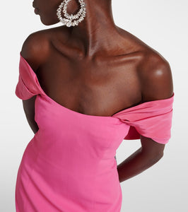 Oscar de la Renta Off-shoulder cady gown