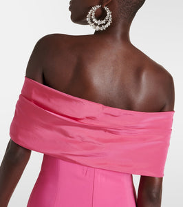 Oscar de la Renta Off-shoulder cady gown