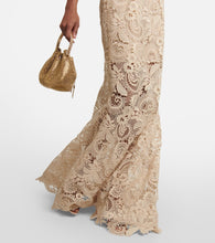 Oscar de la Renta Off-shoulder guipure lace gown