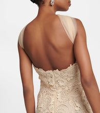 Oscar de la Renta Off-shoulder guipure lace gown