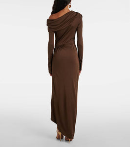 Oscar de la Renta Off-shoulder jersey gown