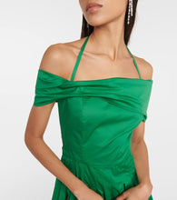 Oscar de la Renta Off-shoulder silk midi dress