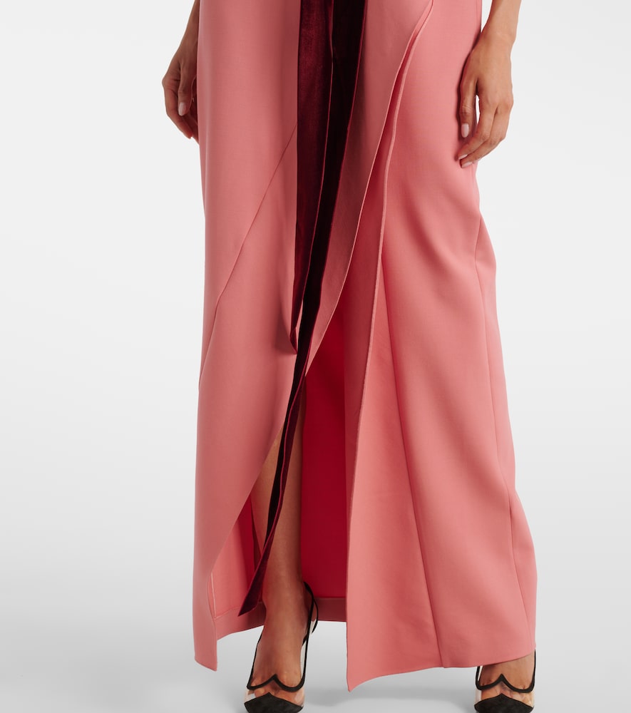 Oscar de la Renta Off-shoulder wool-blend gown