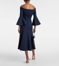 Oscar de la Renta Off-shoulder wool-blend midi dress