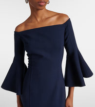 Oscar de la Renta Off-shoulder wool-blend midi dress