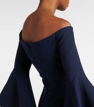 Oscar de la Renta Off-shoulder wool-blend midi dress
