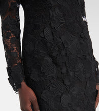Oscar de la Renta Orchid floral guipure midi dress