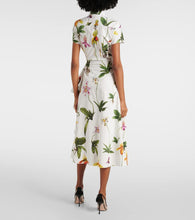 Oscar de la Renta Orchid gathered poplin midi dress