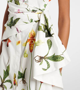 Oscar de la Renta Orchid gathered poplin midi dress