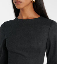 Oscar de la Renta Peony asymmetric wool midi dress