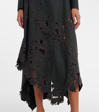 Oscar de la Renta Peony asymmetric wool midi dress