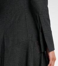 Oscar de la Renta Peony asymmetric wool midi dress