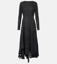 Oscar de la Renta Peony asymmetric wool midi dress. Oscar de la Renta Peony 不对称羊毛中长连衣裙