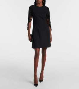 Oscar de la Renta Peony cutout wool-blend minidress