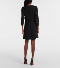 Oscar de la Renta Peony cutout wool-blend minidress